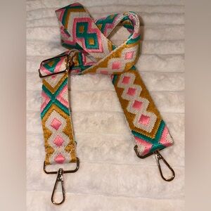 Guitar Handbag Colorful Geometric Strap